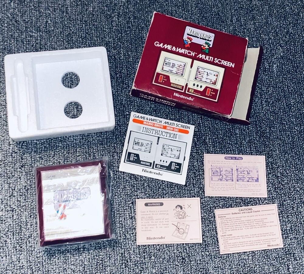 READ Vintage Nintendo Game and Watch Multi Screen Mario Bros. 1983 W/ Box & Ins